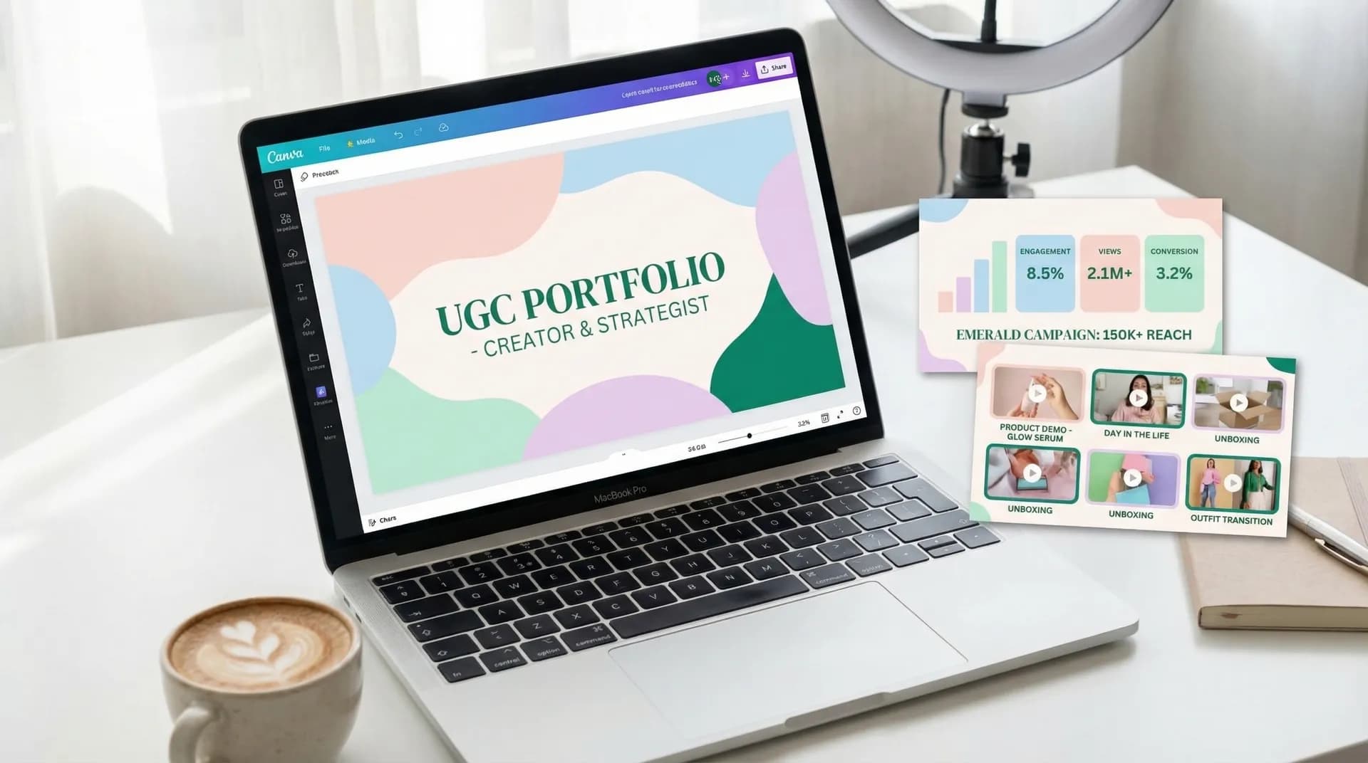 How to build a UGC portfolio in Canva (step-by-step)