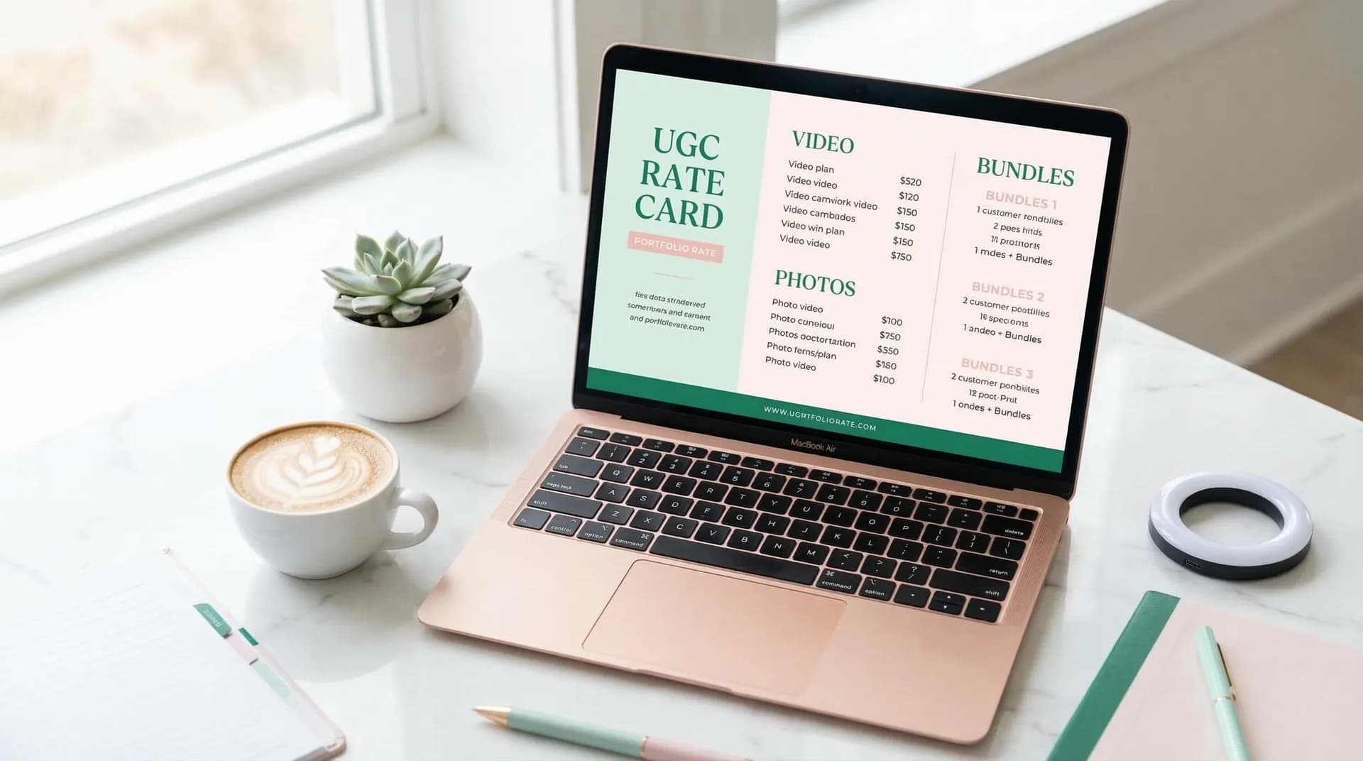 How to display your UGC rates inside your portfolio